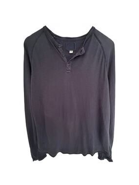 Converse One Star Henley Shirt Womens Medium Black Long Sleeve Casual Top